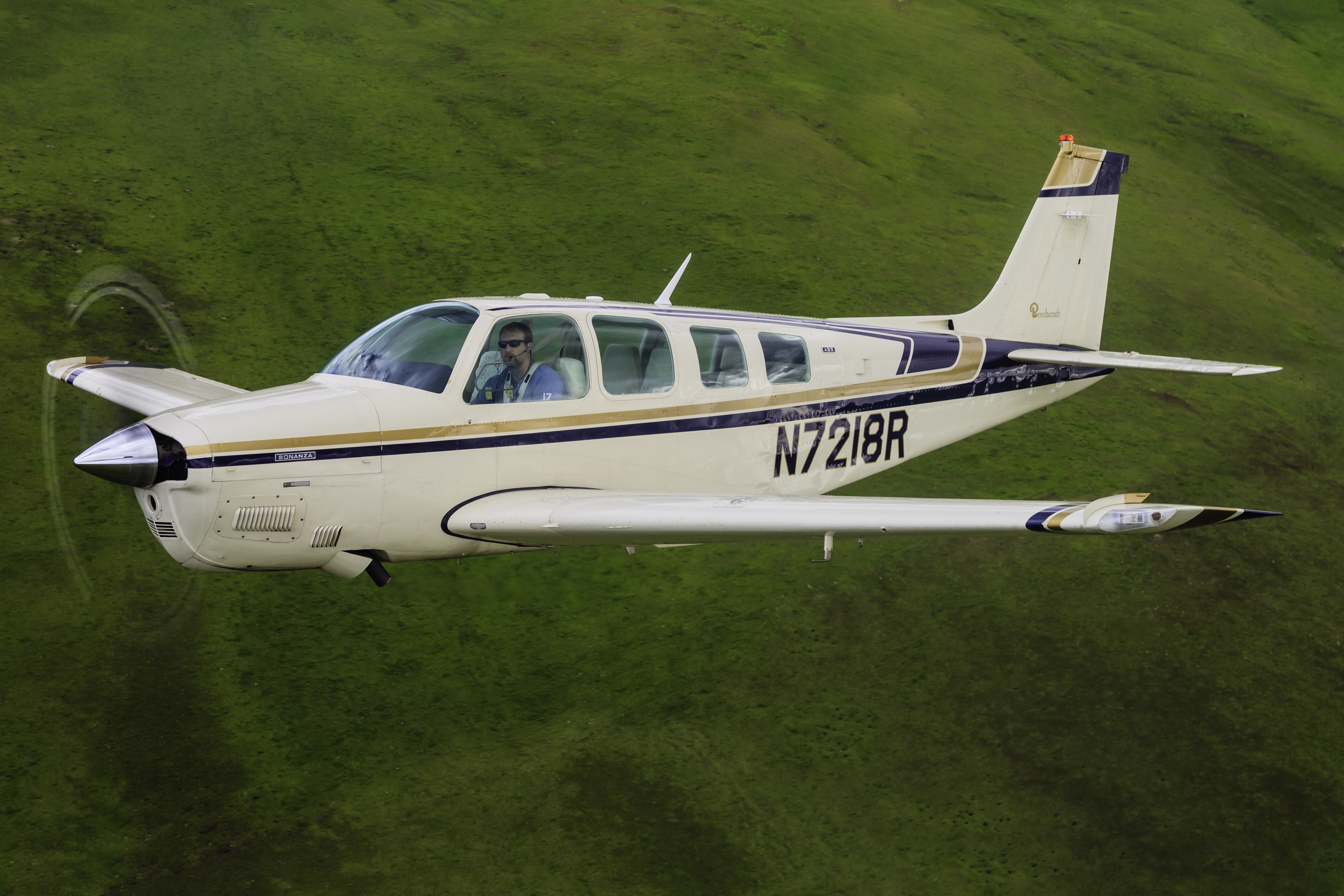 A36 Bonanza in flight