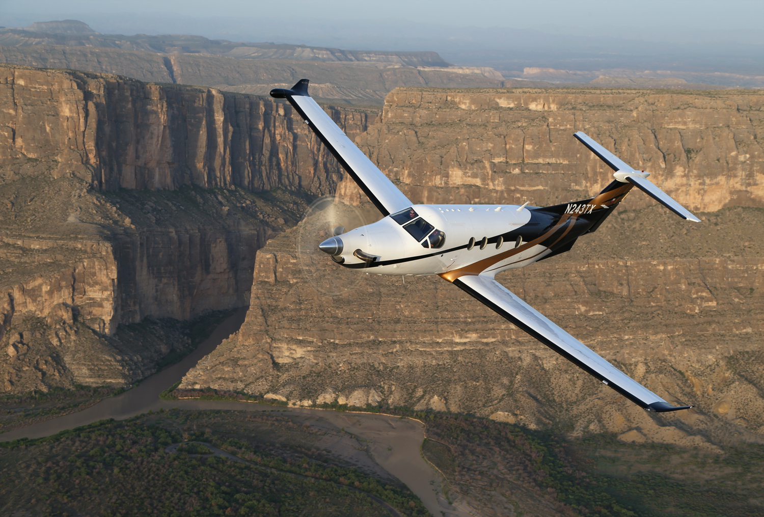 PC-12 over Big Bend National Park